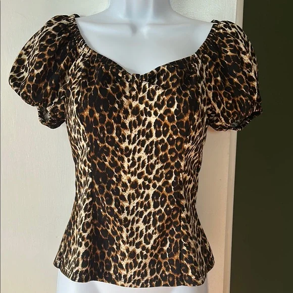 Vixen by Micheline Pitt Leopard Powder Puff Top - Picture 5 of 10